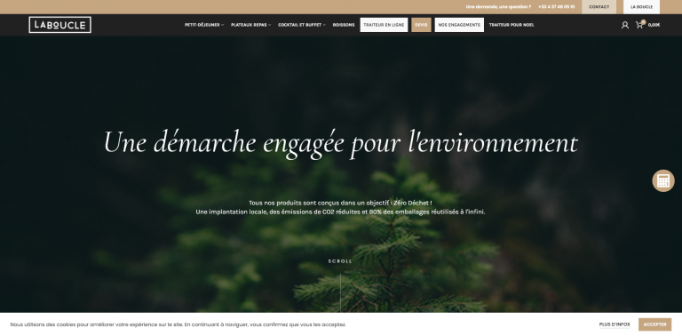 header la boucle e commerce restaurant - Agence web Marque Digitale spécialisée dans la création de site internet sur Wordpress et maintenance, accompagnement marketing sur mesure