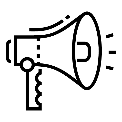 icon megaphone MD - Agence web Marque Digitale spécialisée dans la création de site internet sur WordPress et maintenance, accompagnement marketing sur mesure