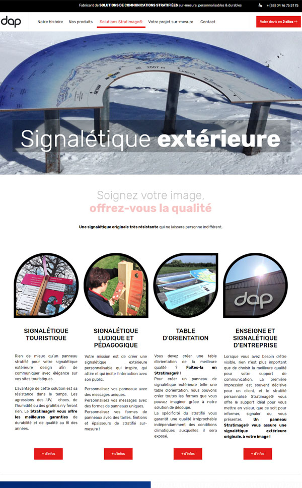 DAP-page1 Agence web Marque Digitale spécialisée dans la création de site internet sur Wordpress et maintenance, accompagnement marketing sur mesure