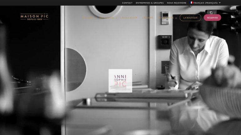 header site internet anne sophie pic - Agence web Marque Digitale spécialisée dans la création de site internet sur Wordpress et maintenance, accompagnement marketing sur mesure