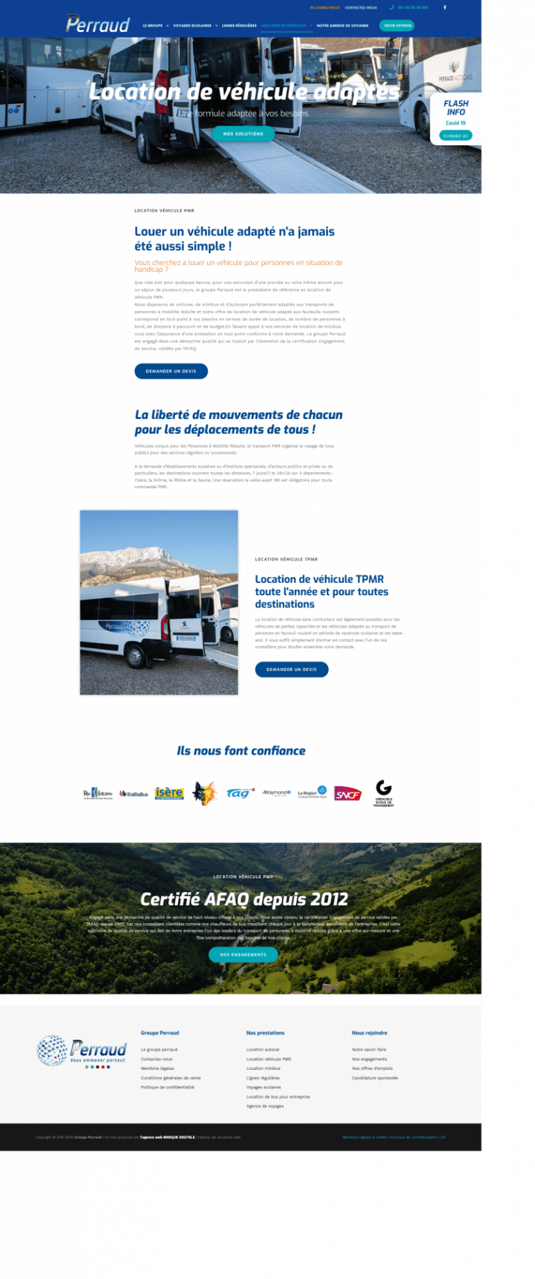 maquette location de véhicule perraud - Agence web marketing création de site internet accompagnement sur mesure