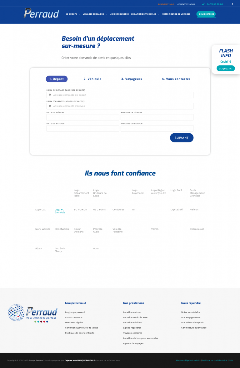 maquette formulaire de contact site internet perraud - Création site internet spécial e-commerce agence web marketing Valence Maque Digitale