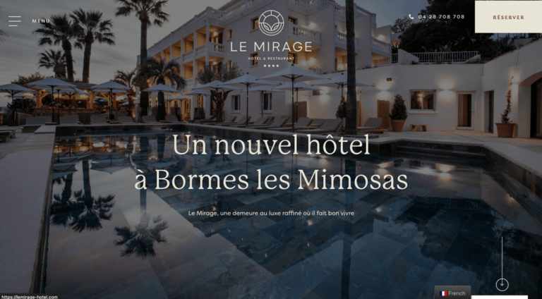 Header site web le mirage - Agence web marketing création de site internet sur Valence