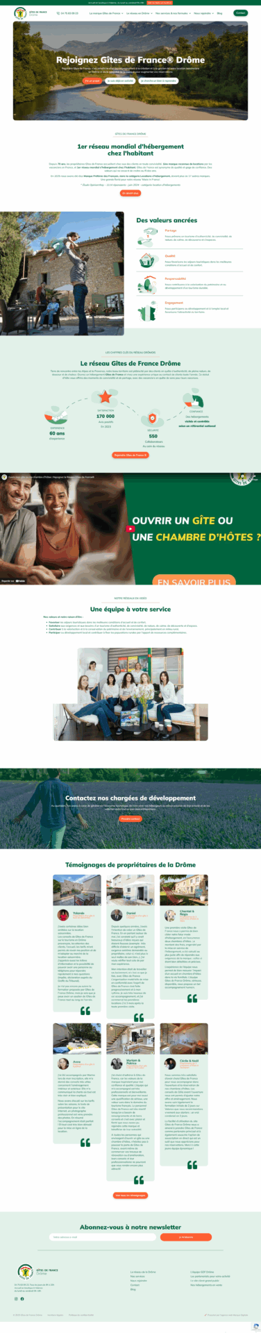 création site gite de france Drome