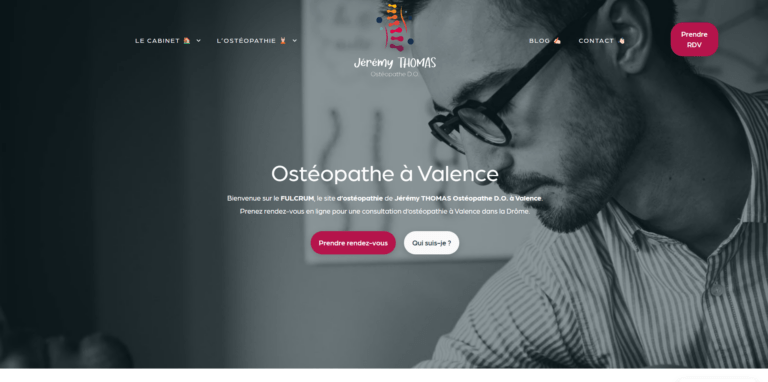 Site ostéopathe Jeremy Thomas - Marque Digitale agence webmarketing à Valence