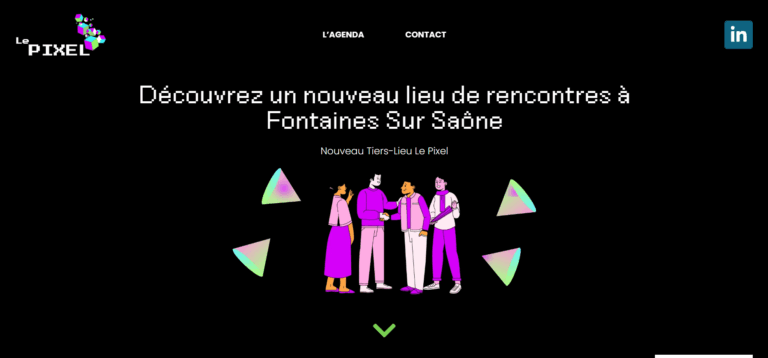 page accueil création site web le pixel