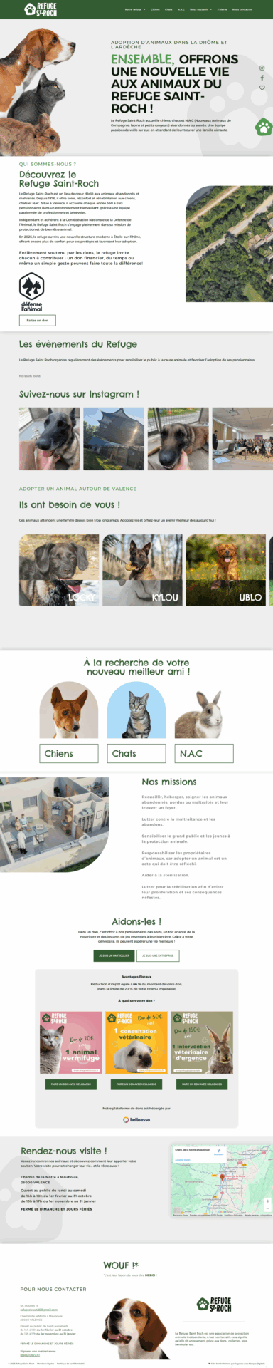 création site internet page web refuge saint roch