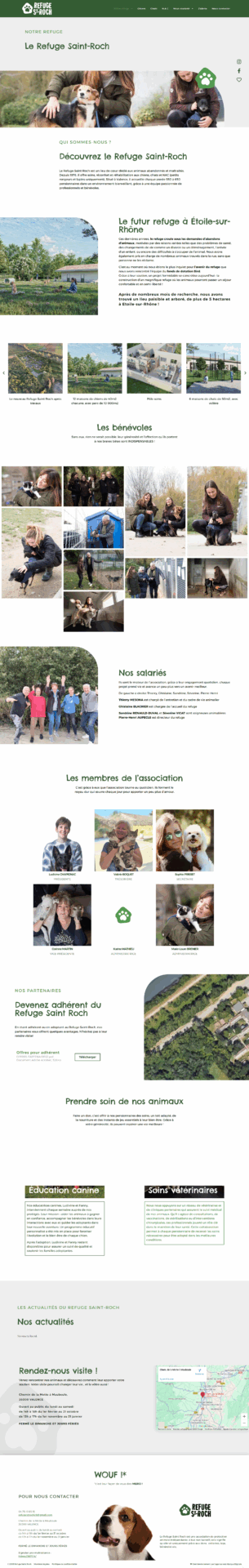 création site internet page web refuge saint roch