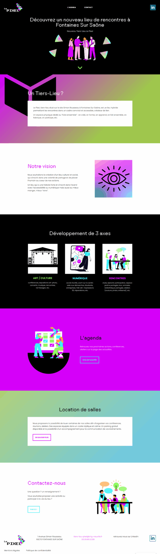 création page web marque digitale pour le pixel thiers lieu